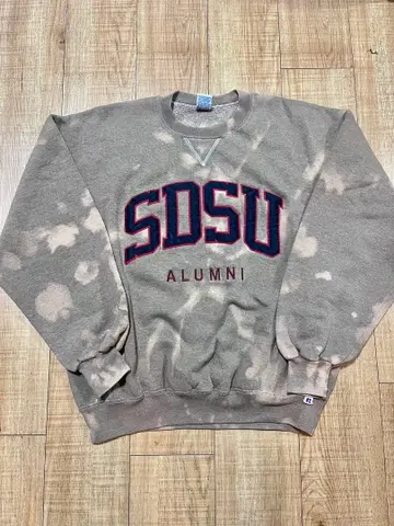 Russell athletic 맨투맨 브라운 페이드 타이 다이