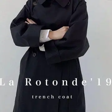 foufou 라로톤도 블랙 트렌치코트