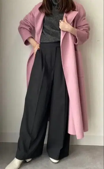 [ PLST ] 울 블렌드 리버 롱 코트