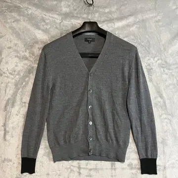Paul Smith 그레이 V넥 가디건 M 양모 100% 울