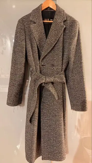 DAKS 그레이 더블 브레스트 롱 코트 구제 의류