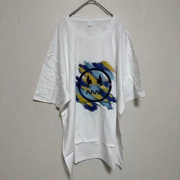 화이트 그래픽 프린트 T셔츠 2XL