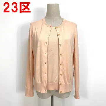 A6250 23구 니트 앙상블 면 반팔 가디건 베이지 38