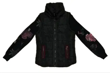 새상품급 데시구알 패딩 자켓 세퍼레이트 베스트 라메 블랙