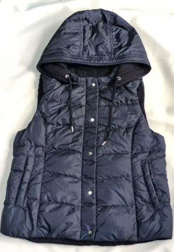 anySiS 리버서블 다운 베스트 후드 집업 네이비