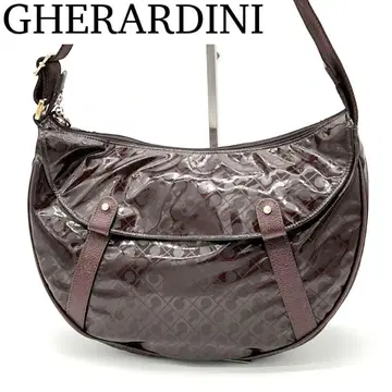 [새상품급] GHERARDINI 로고그램 숄더백 에나멜 브라운