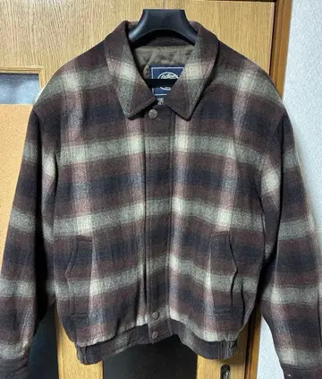 체크 블루종 자켓