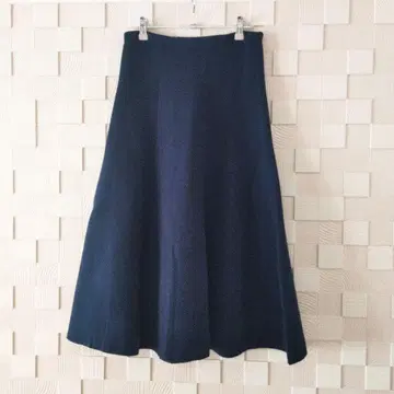[JOSEPH] 조셉 울 혼방 니트 플레어 스커트 네이비