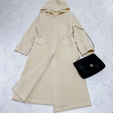 제이앤드알 롱 코트 후드 부착 크림 [ M ] 울 일본제
