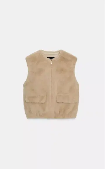 ZARA 인조 모피 지퍼 베스트