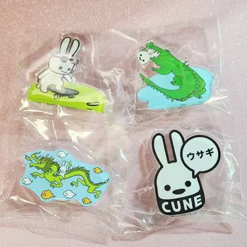 CUNE 아크릴 메모 클립 4개 세트