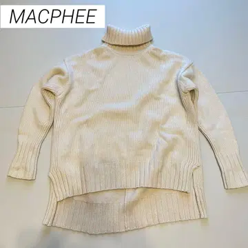 맥피 라무 캐시미어 터틀넥 풀오버 화이트