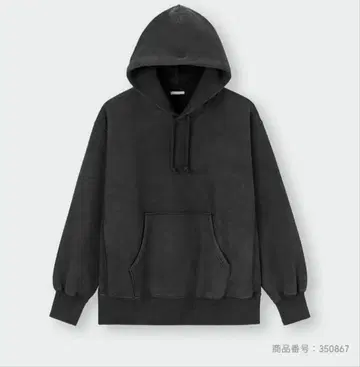 GU 헤비 웨이트 워시드 후드 맨투맨 다크 그레이 단종