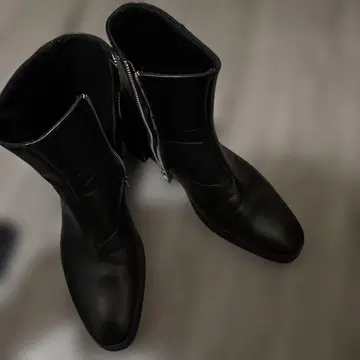 블랙 가죽 지퍼 부츠 L 사이즈