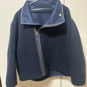 라그나문 리버서블 페이크 무스탕 보아 블루종 네이비