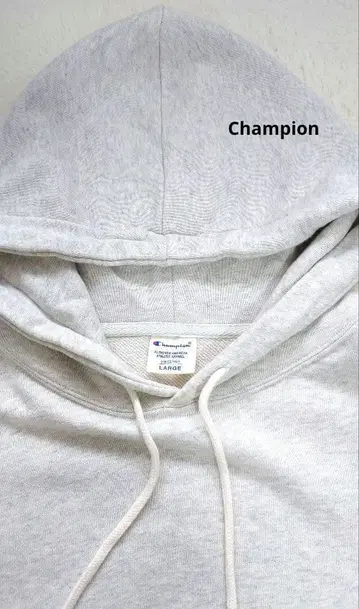 Champion 라이트 그레이 후드티 L 사이즈