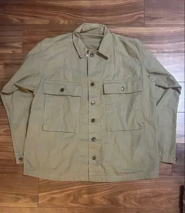 올리브 그린 헤링본 트윌 자켓