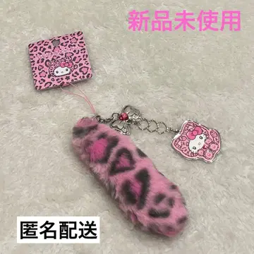 새상품 미사용 갸루 고양이 키티 스트랩 마스코트 키링 핑크