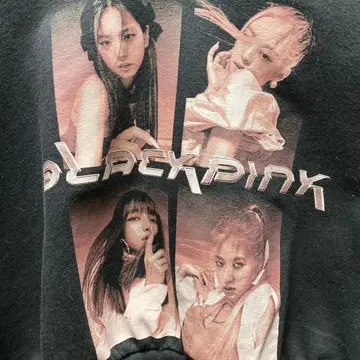 BLACKPINK 후드 부착 크롭 상의