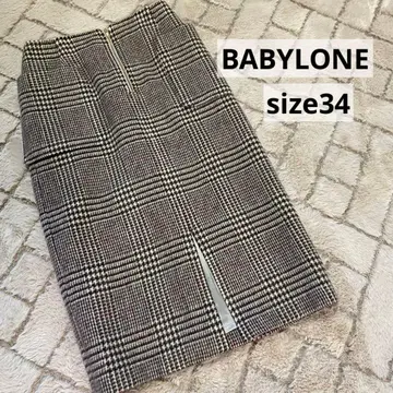 BABYLONE 타이트 스커트 그레이 체크 가을/겨울