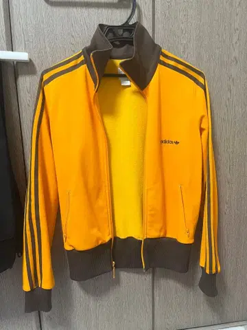 adidas 트랙 자켓 오렌지 브라운 저지 M