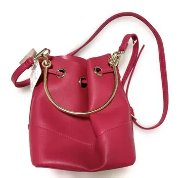 [ 미사용 새상품 ] 복조리형 핸드백 인조 가죽 핑크