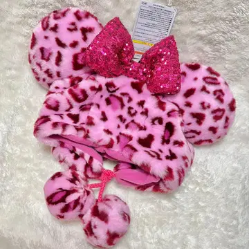 미니 팬캡 레오파드 무늬 핑크