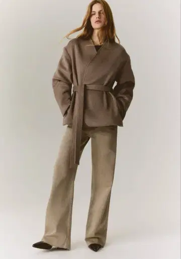 H&M 벨티드 코트 Lsize