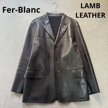새상품급 Fer-Blanc 램 가죽 천연 가죽 테일러드 자켓 ML 블랙