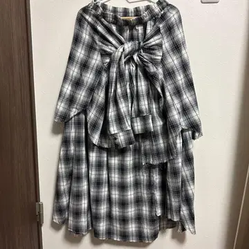 새상품 택 포함 JEANASIS 셔츠라이크 아지메 체크 롱 스커트 F