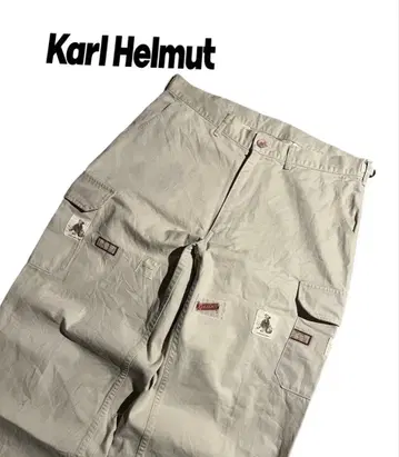레어 Karl Helmut 카고 팬츠 와펜 피케 소재 패치워크