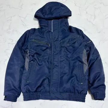 히트 어시스트 워크맨 후드 부착 자켓 네이비 [ L ] 방한 두꺼운 원단