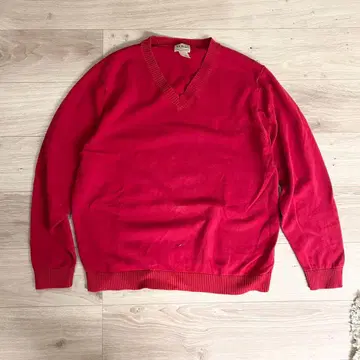 L.L.Bean 빨간색 V넥 스웨터 XL