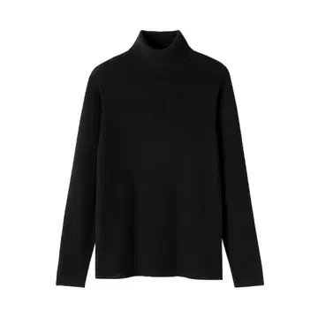 무인양품 신사 세탁 가능한 울 리브 터틀넥 스웨터 블랙 남성용 L 새상품