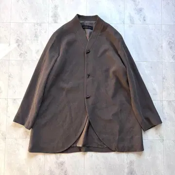 [ 새상품급 ] 요건 레일 노카라 자켓 울 레이온 브라운 겉옷