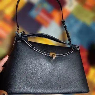 미라 오웬 키 모티브 미들 핸드백 숄더백 블랙