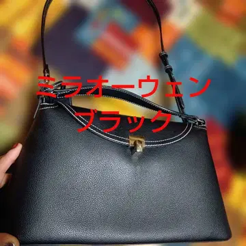 미라 오웬 키 모티브 미들 핸드백 숄더백 블랙