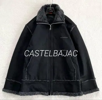 [새상품급] CASTELBAJAC 로고 자수 무스탕 자켓 보아 안감 블랙