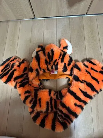 호랑이 플리스 모자