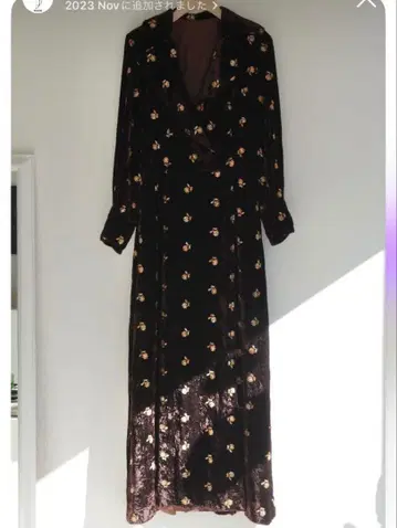 60s 벨로아 미니 꽃무늬 드레스 빈티지