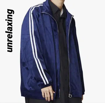 [ unrelaxing ] 오버 사이즈 집업 벨로아 저지 블랙