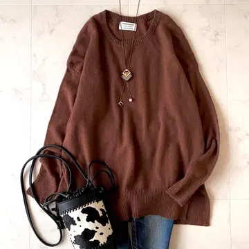 새상품급 저널 스탠다드 부드러운 캐시미어 100% 크루넥 루즈핏