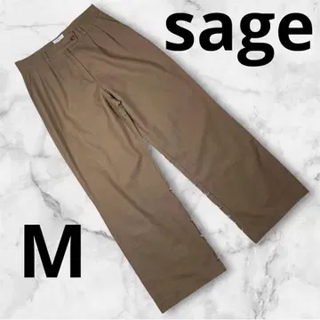 [ sage ] 여성용 무지 와이드 팬츠 M 베이지