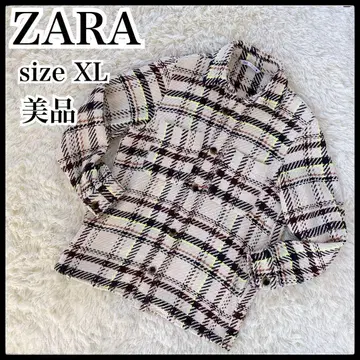 ZARA 자라 셔츠 남성용 XL 빅 사이즈 네온 체크 셔츠 L