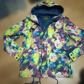 ETBX 스트레치 코튼 꽃무늬 후드 파카 자켓 L