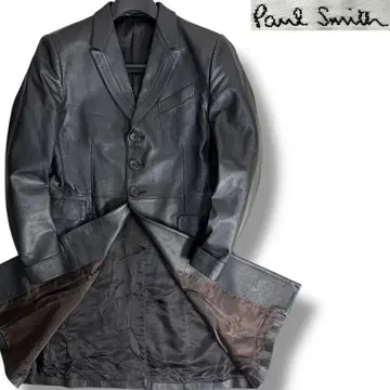 J6413 새상품급 폴스미스 롱 기장 램 가죽 코트 블랙 XL