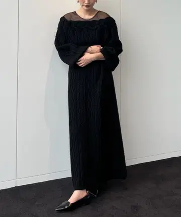 SHEER DOCKING LADY LIKE KNIT DRESS