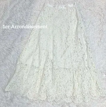 프리미에 아롱디스망 롱 스커트 레이스 화이트 S