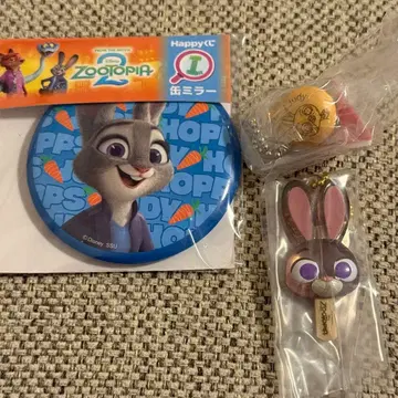 주토피아 주디 키링 캔 거울 3종 세트