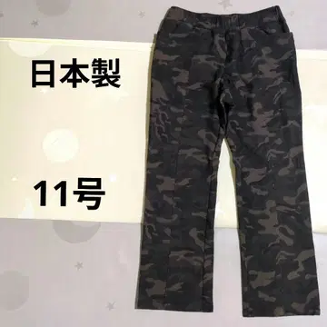 11 일본제 카모 패턴 팬츠 9부 바지 스트레이트 허리밴딩 여성용